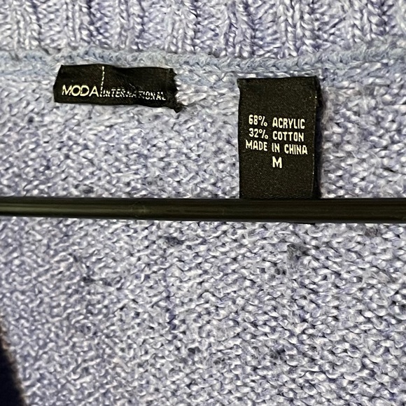 Moda blue elbow length sweater women sweater size medium - Picture 2 of 2